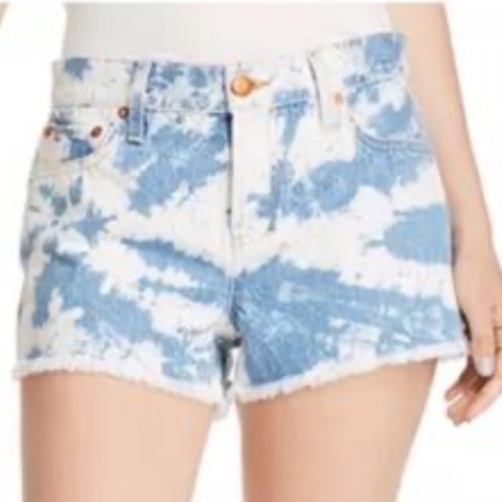 Alice + Olivia Blue and White Jean Shorts